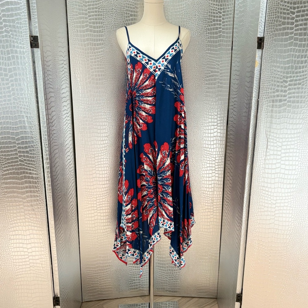 Jealous Tomato Navy and Scarlet Floral Dress